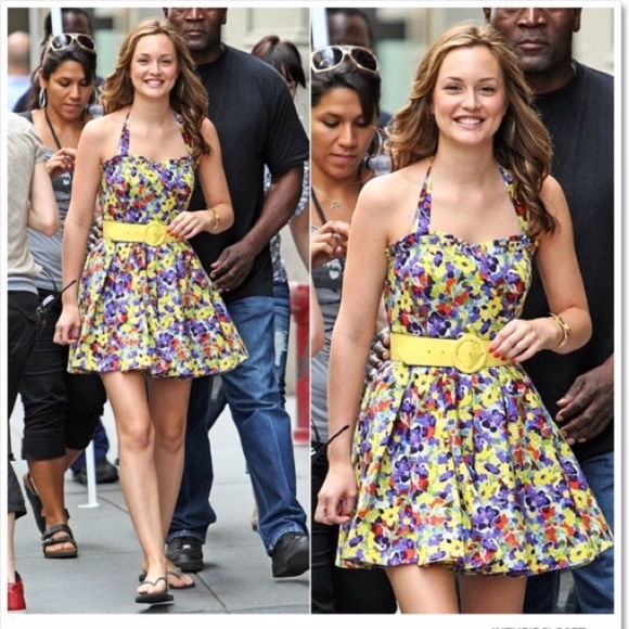 Alice + Olivia Floral Halter Top - Yellow, Blue, Red - Picture 7 of 7